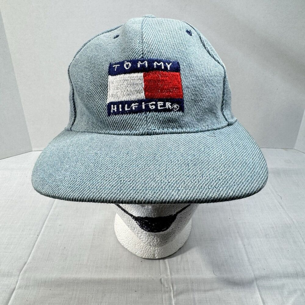 Vintage Tommy Hilfiger Denim Cap Flag Logo Embroidery Adjustable Made In Japan